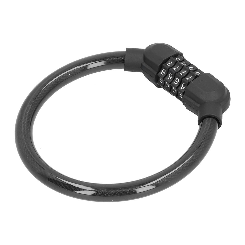 Bike Lock Cable High Security 4‑Digit Number Bicycle Cable Locks for Cycling OutdoorsBlack