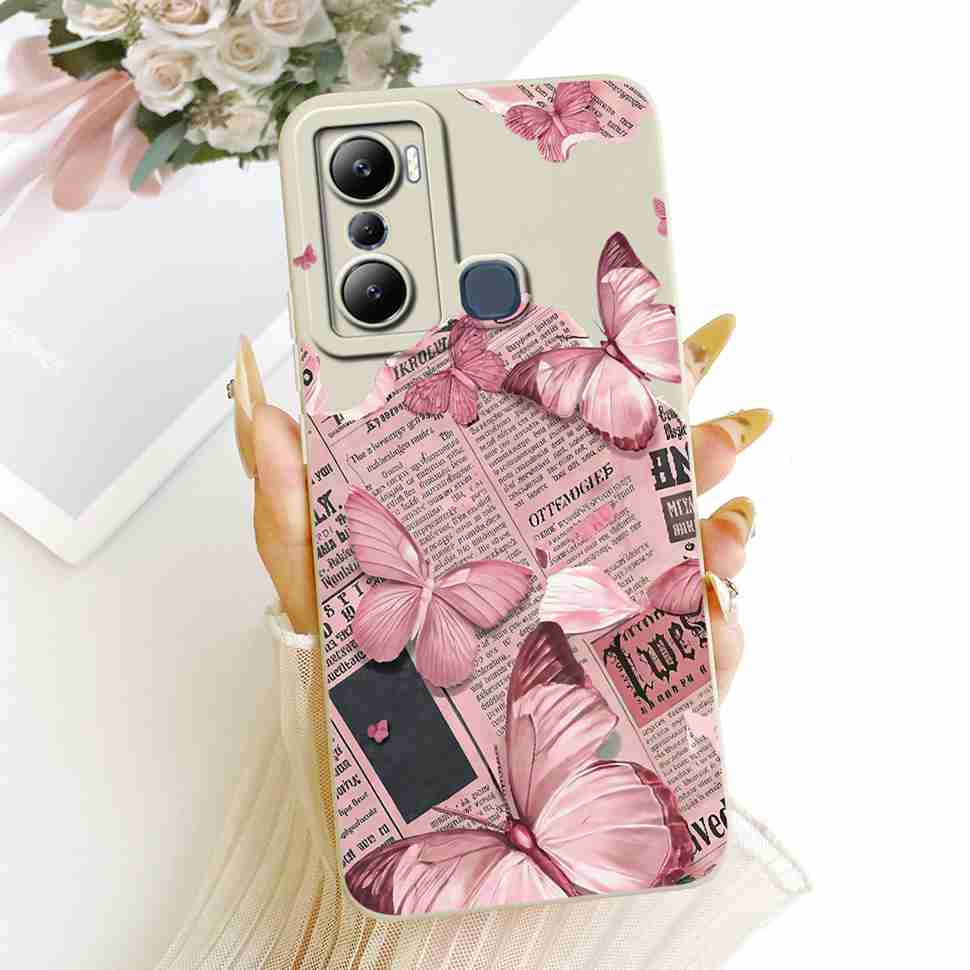 Für Infinix Hot 20i X665C X665E Hüllen Blume Schmetterling Silikon Weiche Abdeckung Für Infinix Hot 20i Hot20i Handy Rückseite Hülle