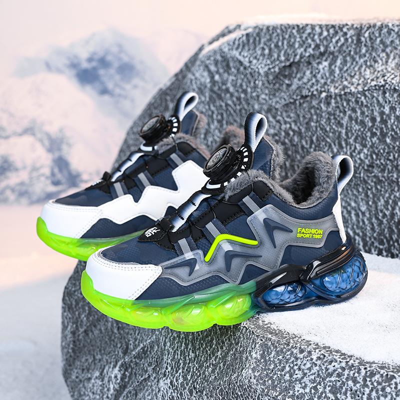 Winter Plus Samt Mädchen Kinder Sneakers Baumwollschuhe Sneakers PU Wasserdicht Warm Ultraleicht Jungen Schnee Sneakers