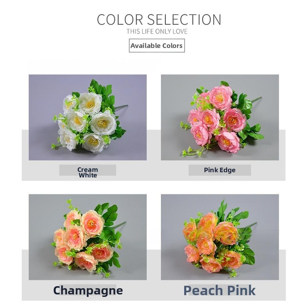 Realistic Silk Petals Artificial Flowers Plastic-wrapped Wire Stems