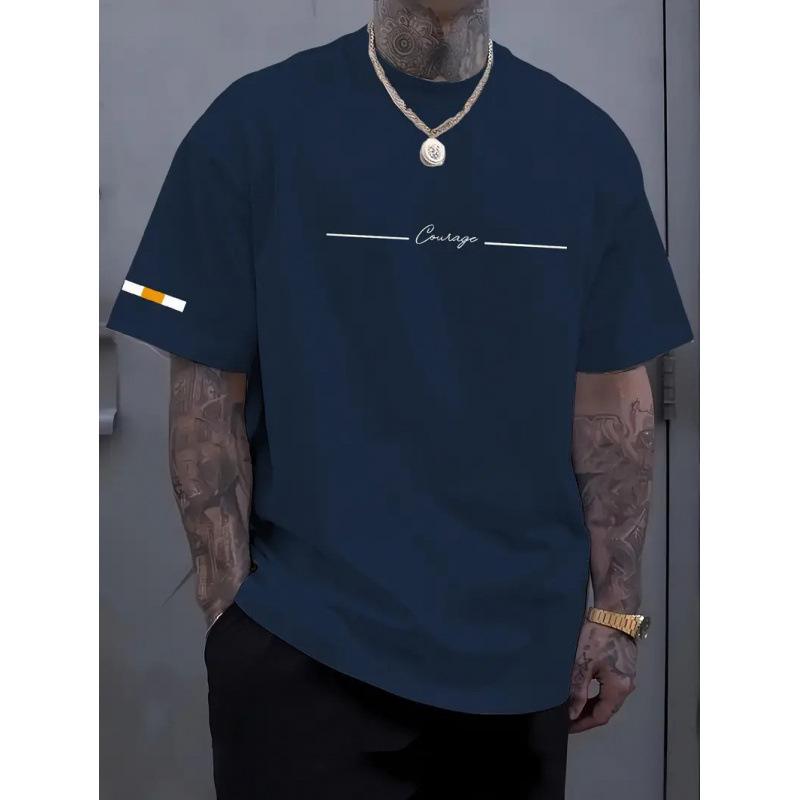 3D printed sports and leisure simple round neck short sleeved shirt