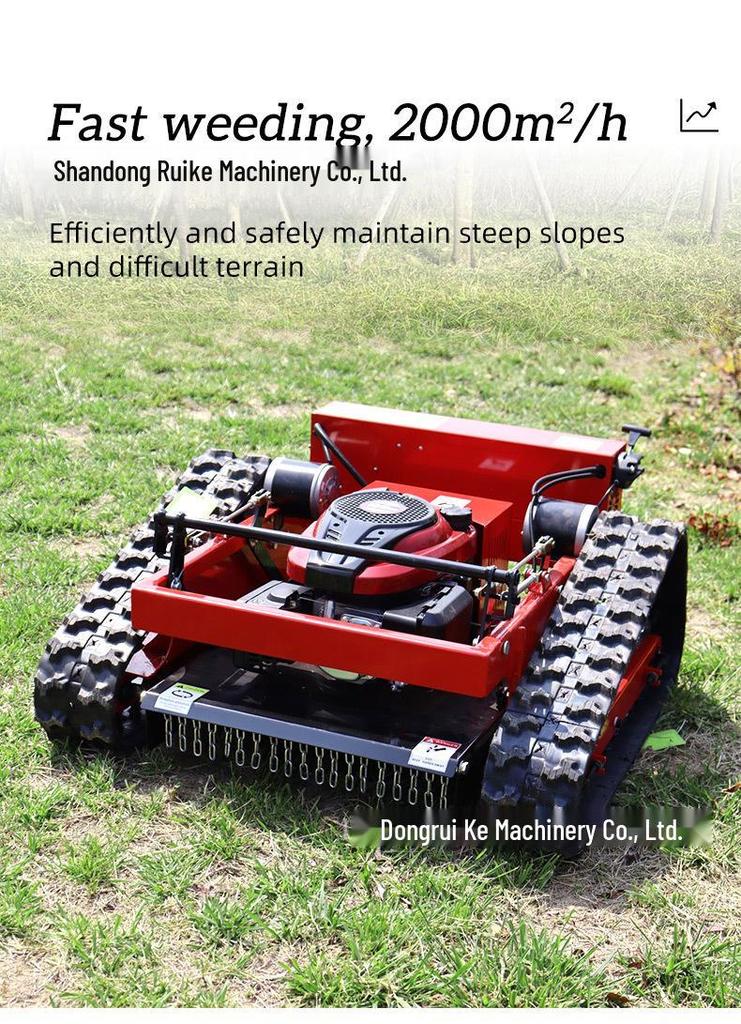 HT550B All-Terrain Remote Control Lawn Mower with Gasoline Trimmer & Weeder