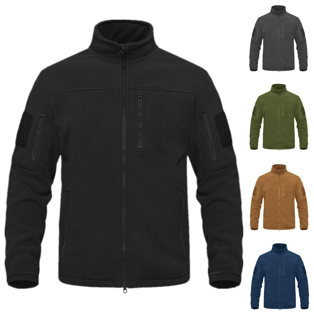 Autumn and Winter Men's Stand-up Collar Fleece Jacket Warm Mountaineering Jacket Outdoor Sports Tactical Polar Fleece Jacket