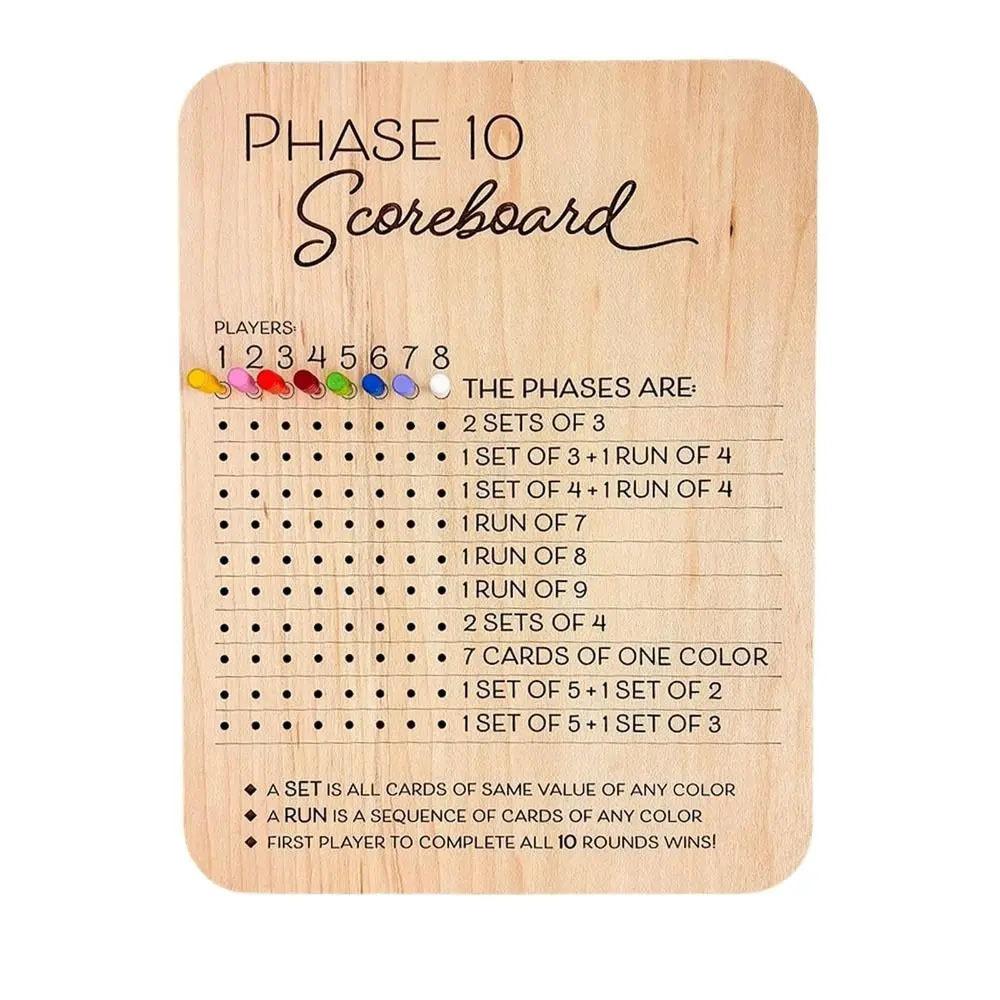 

Classic Phase 10 Score Board Round Tracker Card Game Score Pad Fun Phase Ten Scorecard Family