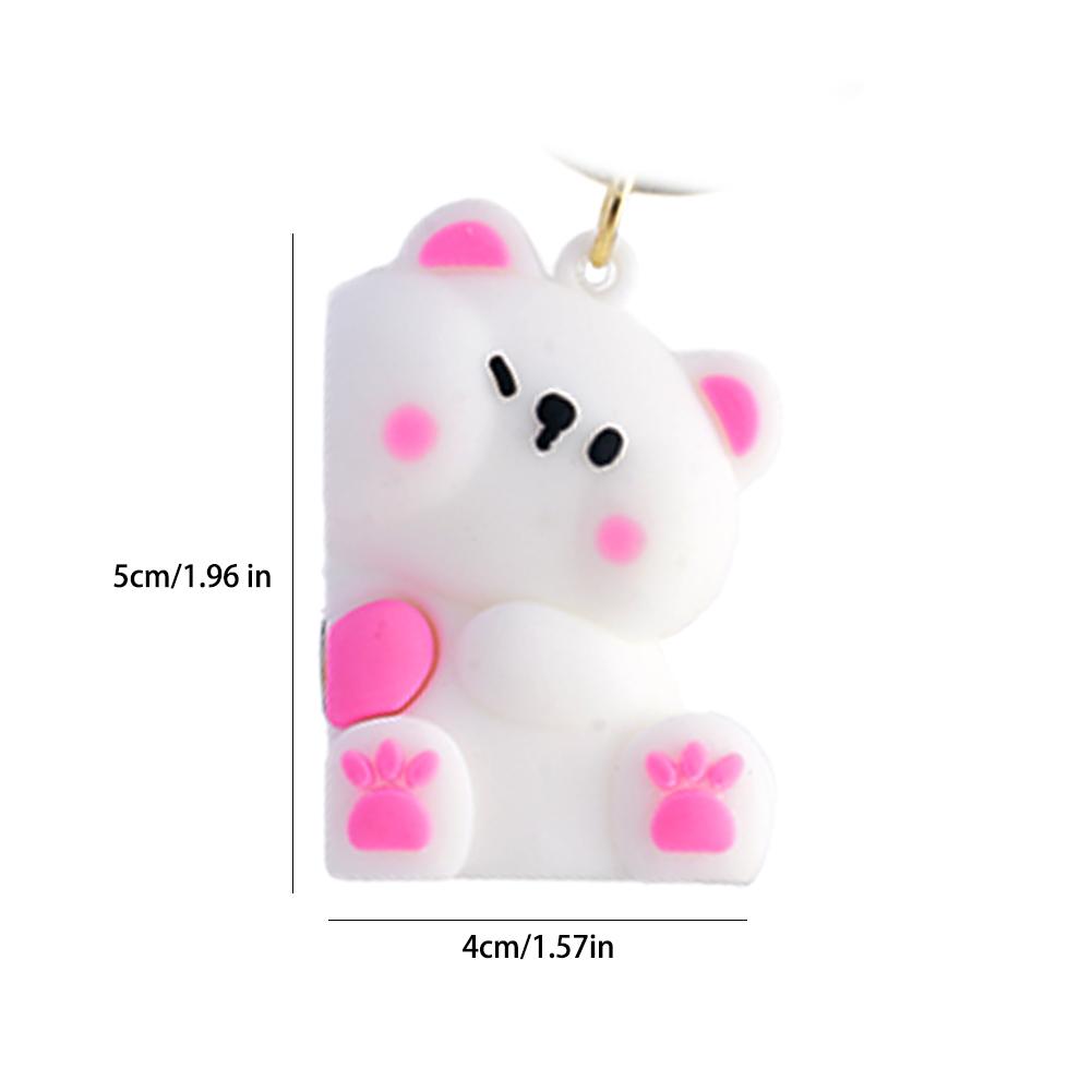 1Pair Cute Resin Bear Couple Magnetic Keychain Cartoon Animal Doll Bag Pendant Kawaii Key Chains Gifts Lovers Ornaments