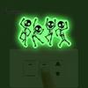 No Residue Wall Stickers Halloween Light Switch PVC Sticker, Glow In The Dark Skeleton Funny Dancing Art Decal, Luminous Sticker for Living