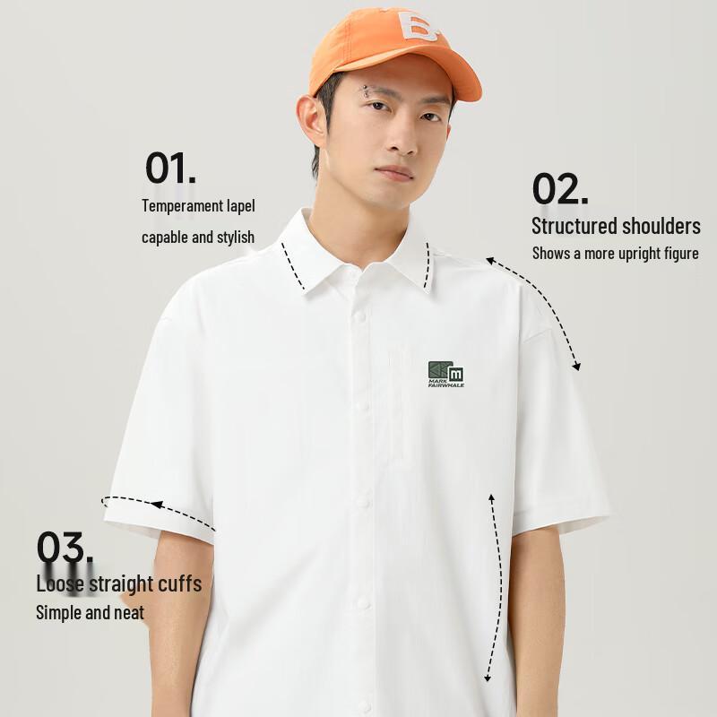 Mark Fairwhale Men's Ice Silk Short Sleeve Casual Shirt