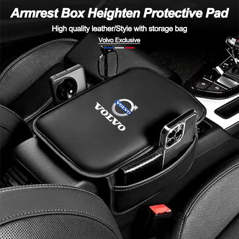 Volvo Exclusive Car Armrest Box Cushion Pad Auto Armrest Mat Leather Auto Accessorie For Volvo Rdesign V60 V40 XC90 S60 C30 XC60