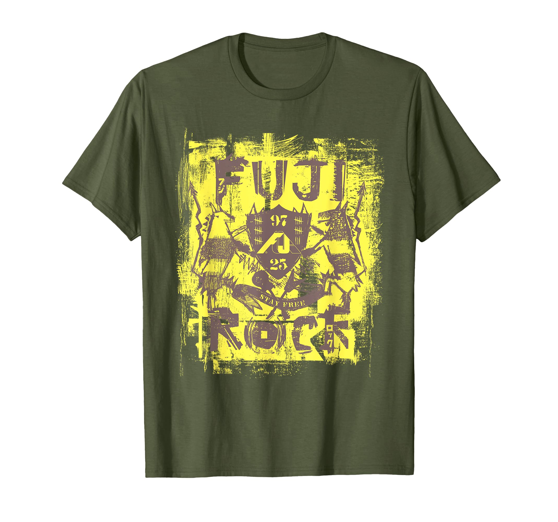 

FUJI ROCK 25 emblem Amazon Limited Color Olive T-shirt чёрный