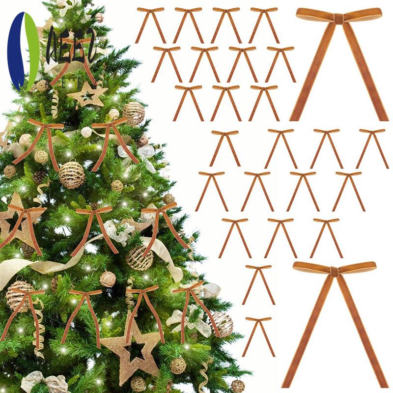 

AEE2-Velvet Christmas Bow Christmas Ornaments Christmas Ribbon Bow Wreath Door Knocker Home Decoration Outdoor Indoor