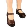 Soft leather thick-soled shallow-mouth single shoes, spring black small leather shoes, spring new soft-soled shoes