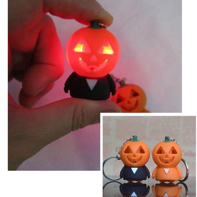 LED Beleuchtung Halloween Kürbis Anhänger Figur Spielzeug Mit Ton Schlüsselanhänger