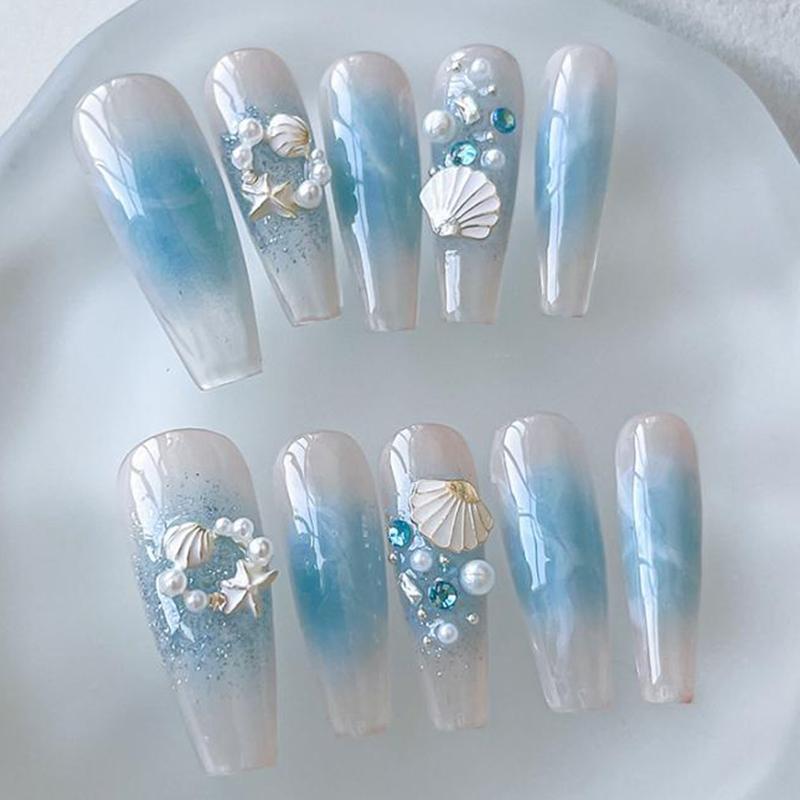 Alloy Pearl Shell Nail Art Supplies Irregular Color Seashell 3D Nail Flakes Seashell Slices Decoration Diy Nail Accessories
