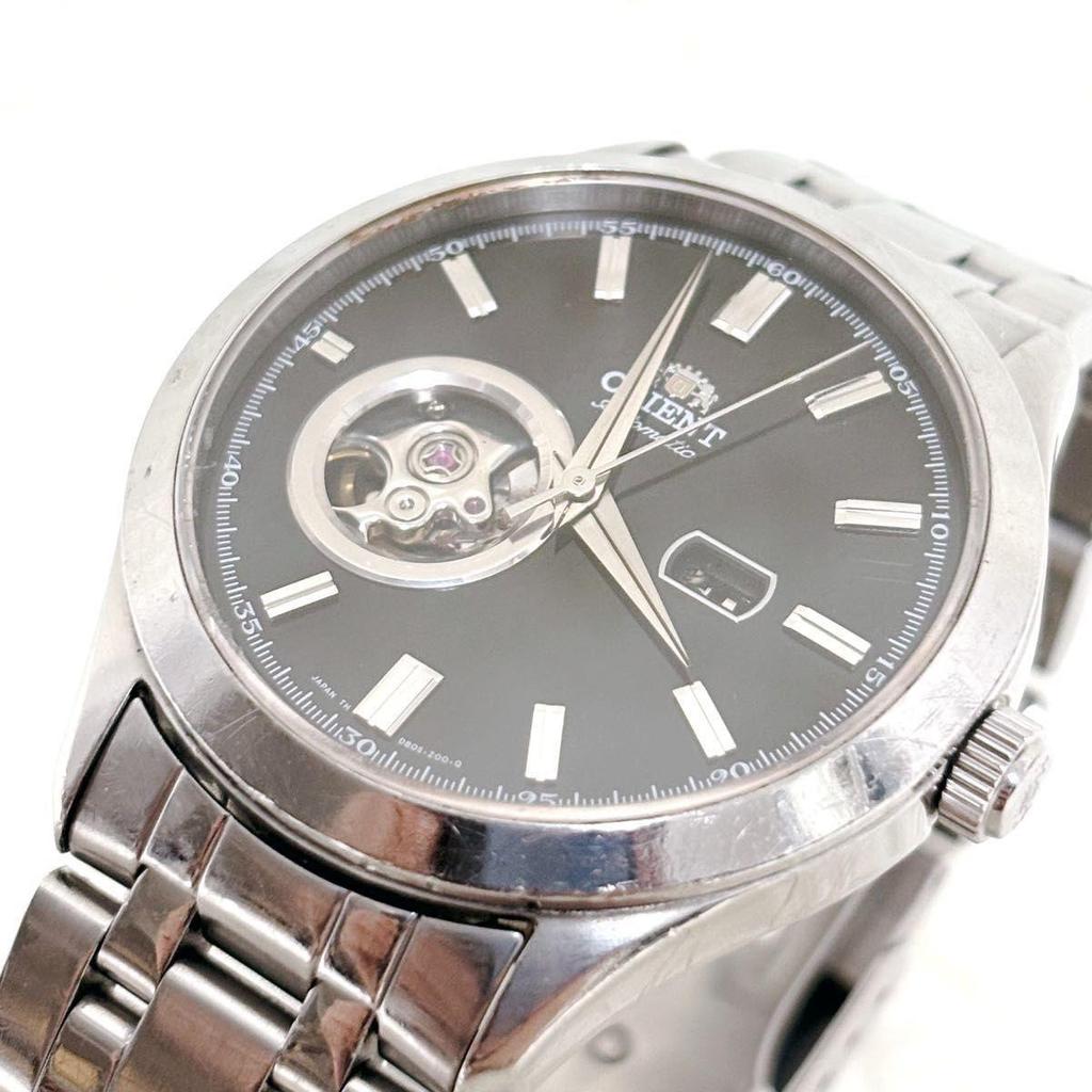 Used Orient DB05-C2 Automatic Watch Open Heart See-through Caseback Black Dial ORIENT Mechanical World Stage Collection