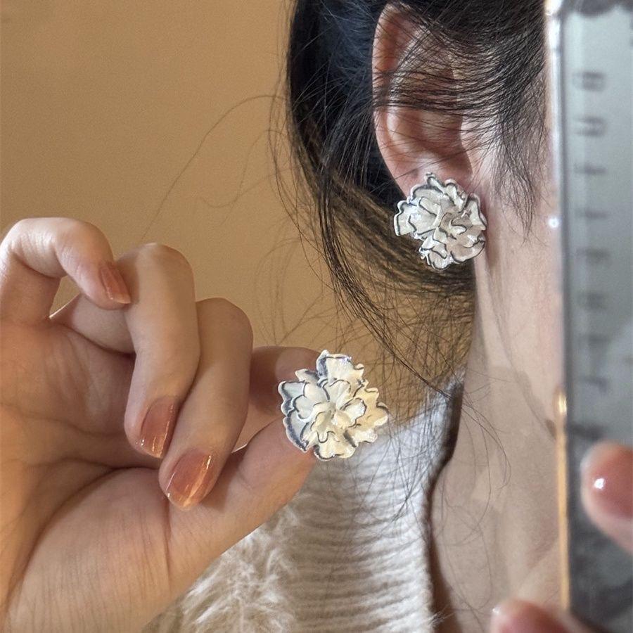 2024 Elegante Schlichte Blumenohrringe - Leichter Luxus-Mode