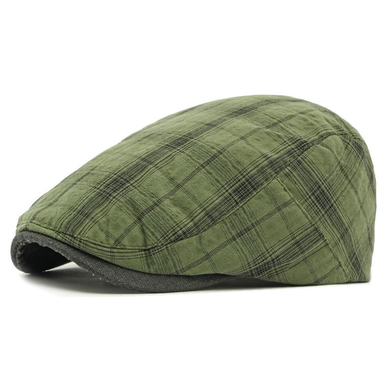 Plaid Hat Women's Beret Men's British Retro Progressive Cap Peaked Cap