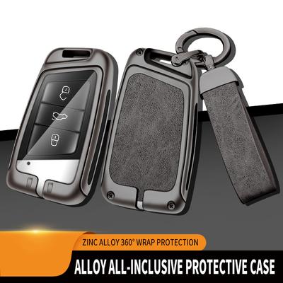 Zinc Alloy Leather Car Key Case Cover Shell For Volkswagen VW Tiguan MK2 Magotan Passat B8 CC For Skoda Superb A7 Auto Key Parts
