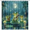 Funny Frogs Shower Curtain Cute Animals Cartoon Boys Girls Teens Fabric Bathroom Decor Curtains with Hooks, 70" Wx70 H