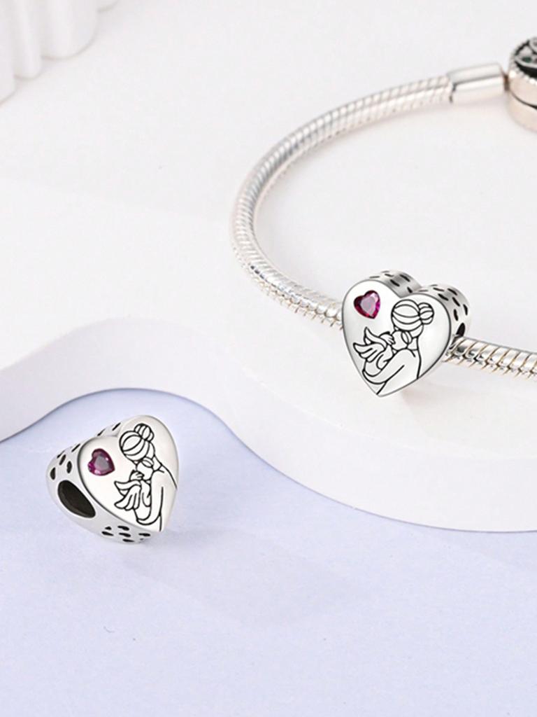 Charms Plata Mother'S Day Love Hug Letters Beads Copper Plated Fit Copperoriginal Bracelet For Jewelry Making Diy Charm