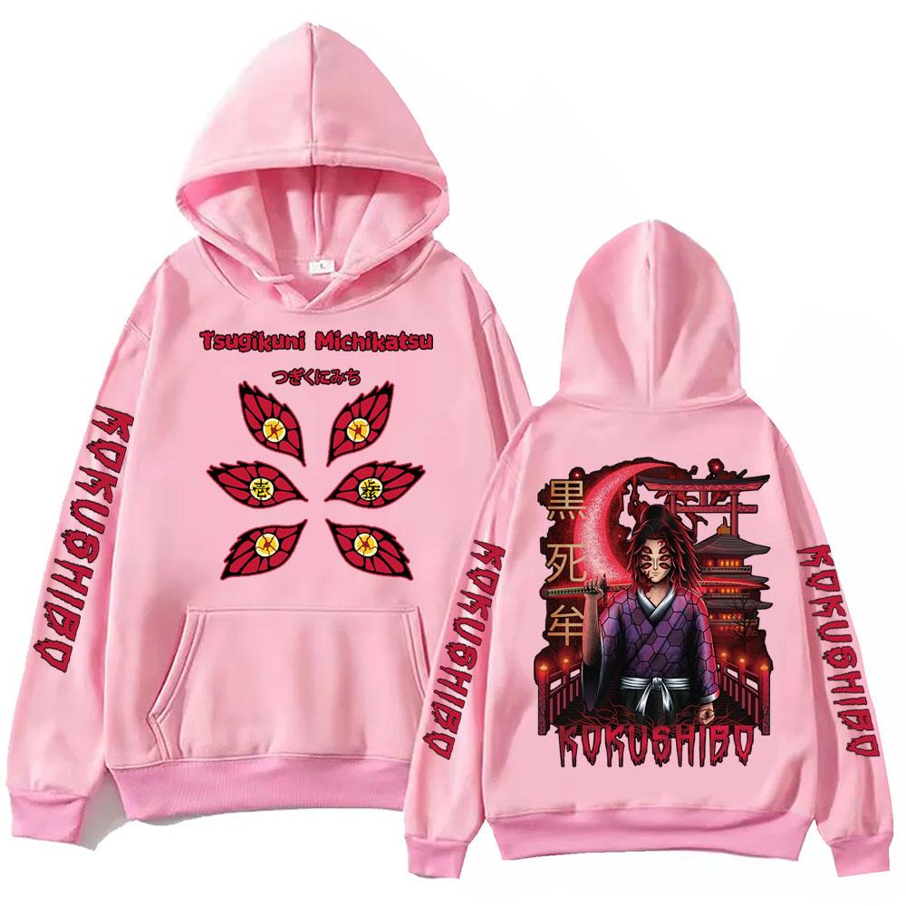 Anime Demon Slayer Kokushibou Hoodie Harajuku  Pullover Tops Man Woman Sweatshirt Fans Gift