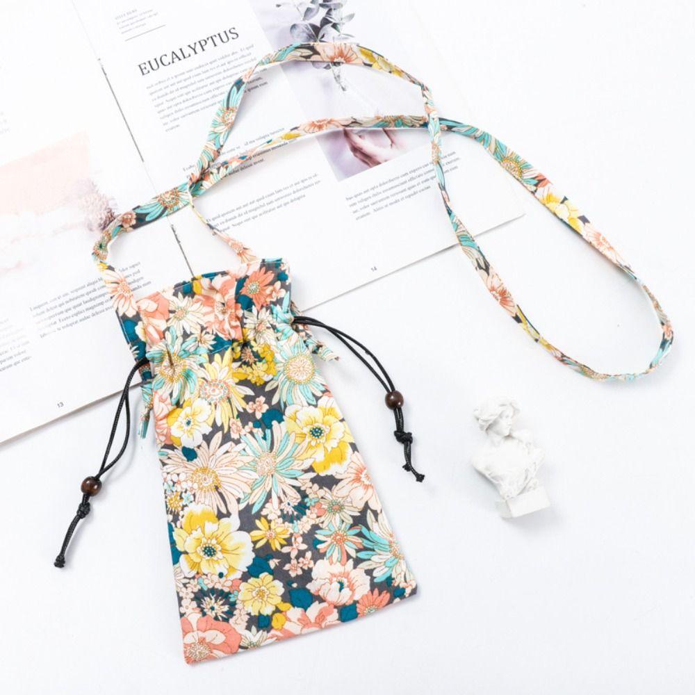 

Сумка-кроссбоди на шнурке, Хлопковая сумка для телефона с принтом, Портативная сумка для хранения, Девочки, Леди 03