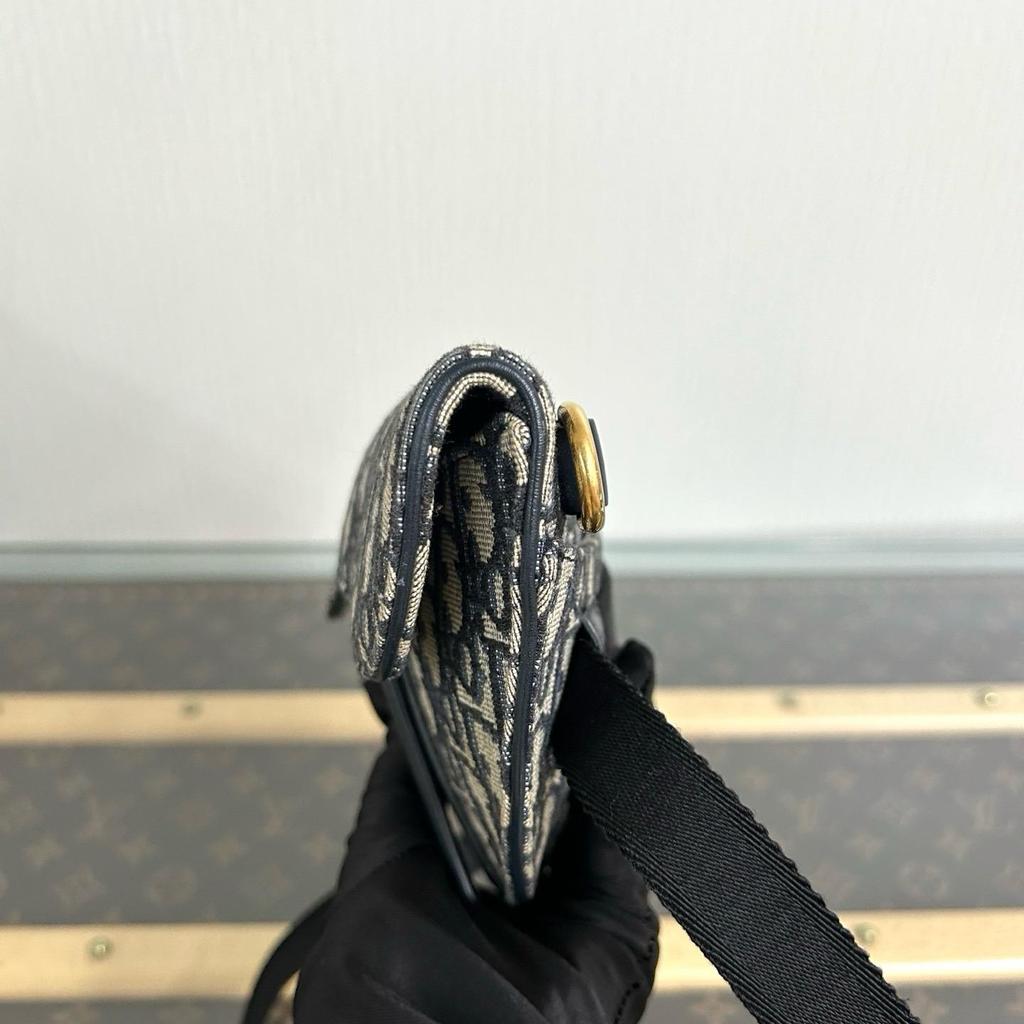 [Usato] Mini Borsa a Sella Dior 'Jacquard Dior Oblique Blu' - Eccellente #1VEM4H0