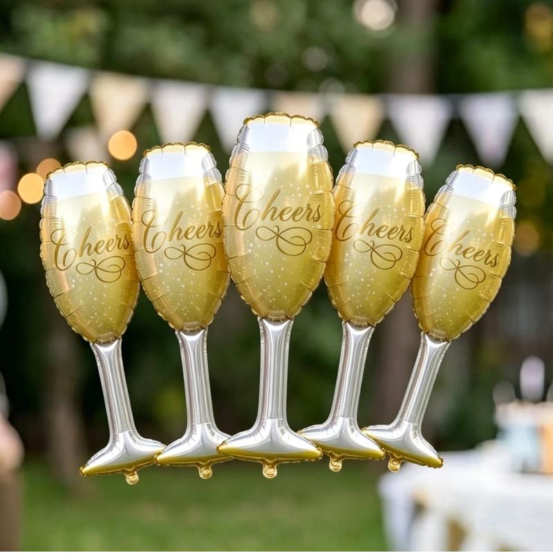 5 Stück 14 Zoll Mini Happy Birthday Wein Folienballon Für Geburtstagsfeier Dekoration