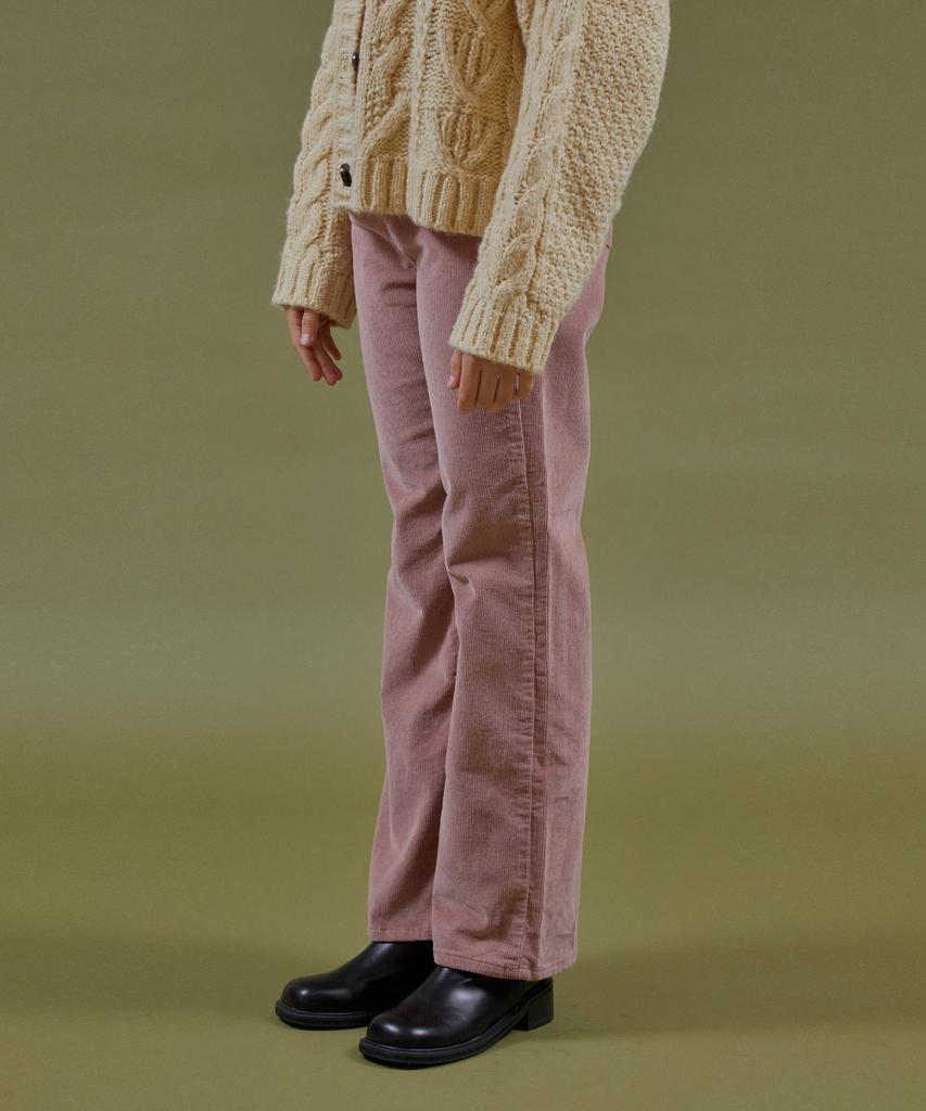 PINBLACK Pastel Corduroy Slim Bootcut Pants Pink