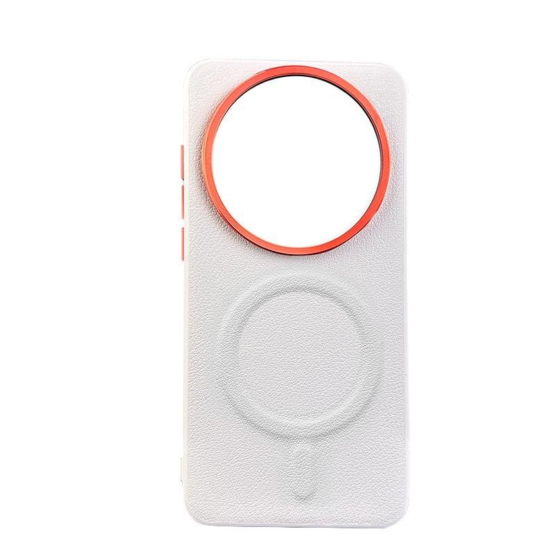 Solid Color Magnetic Suction Phone Case for Honor Magic 8 Pro Magic 7 RSR 7Pro Independent Button Metal Lens Plain Leather Cover
