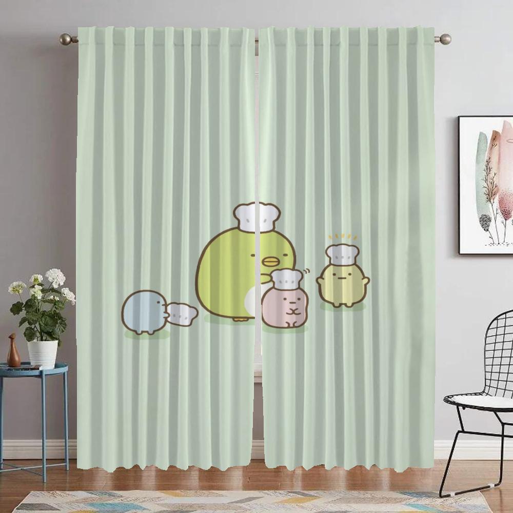 Sumikko Gurashi Shades Modern Living Room Curtains 2 Pieces Blackout Curtain for Room 2 Panel Halloween Decoration Partition