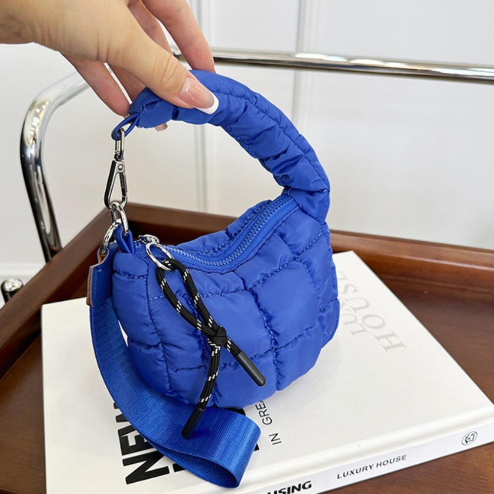 Solid Color Cloud Pleated Coin Purse Quilted Bag Pendant Cute Small Wallet Key Bag