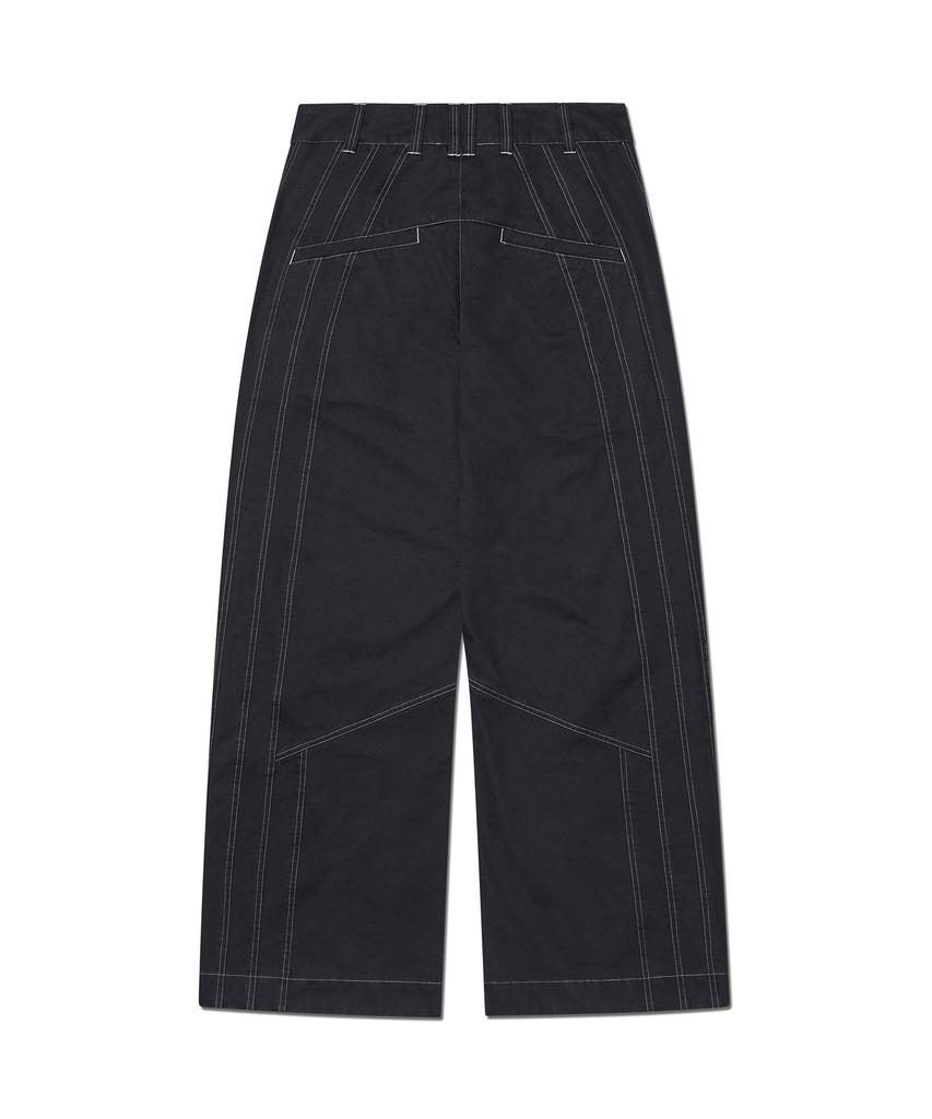 Nomaenyueol Tilted Side Line Pants - Washed Black