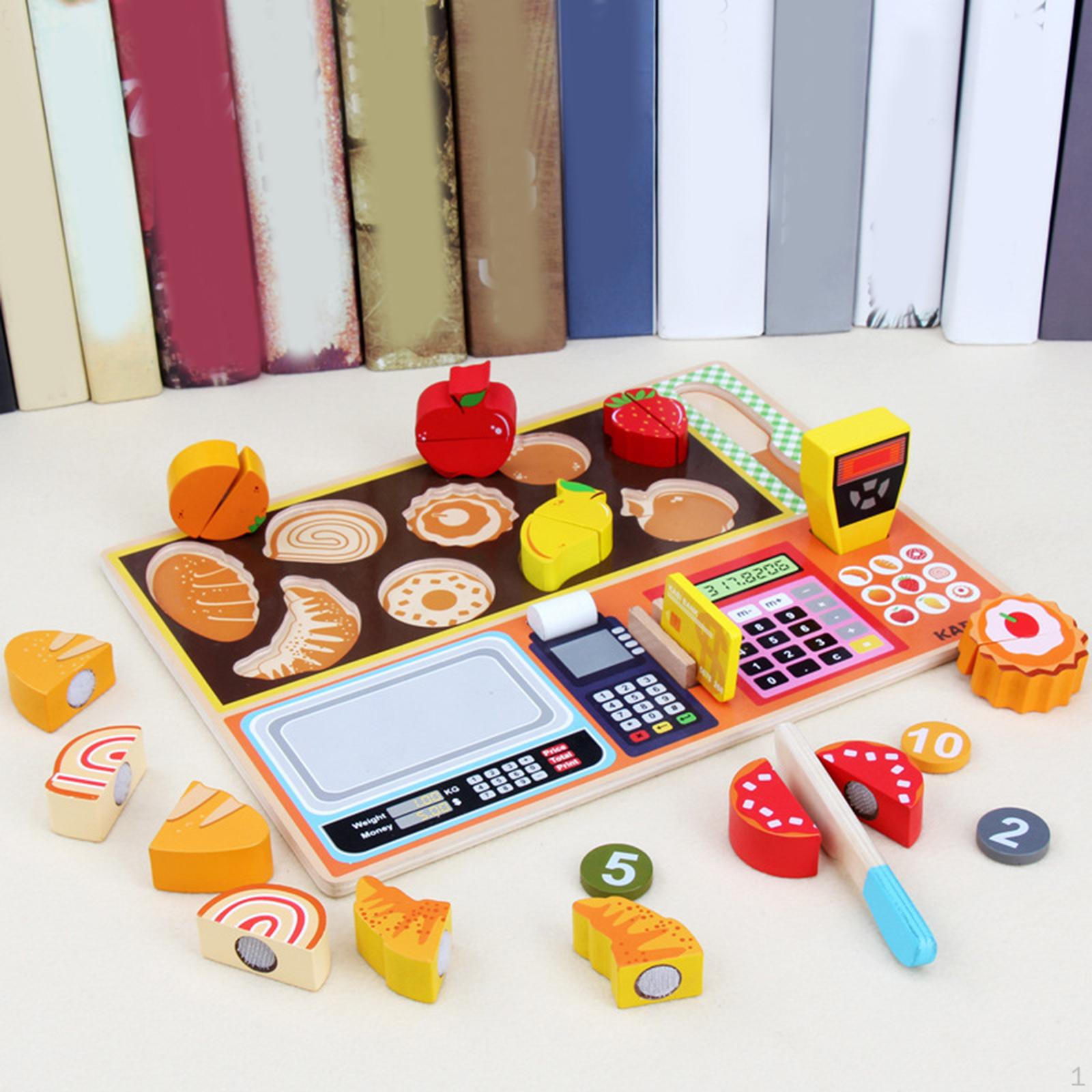 

Kitchen Pretend Toy Wooden Food for Birthday Gift Party Favors Activity Fruit shop