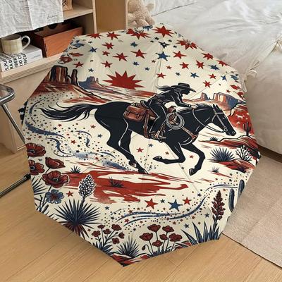 1PC Cowgirl Desert Umbrella-8-Rib Reinforced Portable Folding Travel Suitable for All Seasons Outdoor Daily Use Is an Ideal Choice -K0418