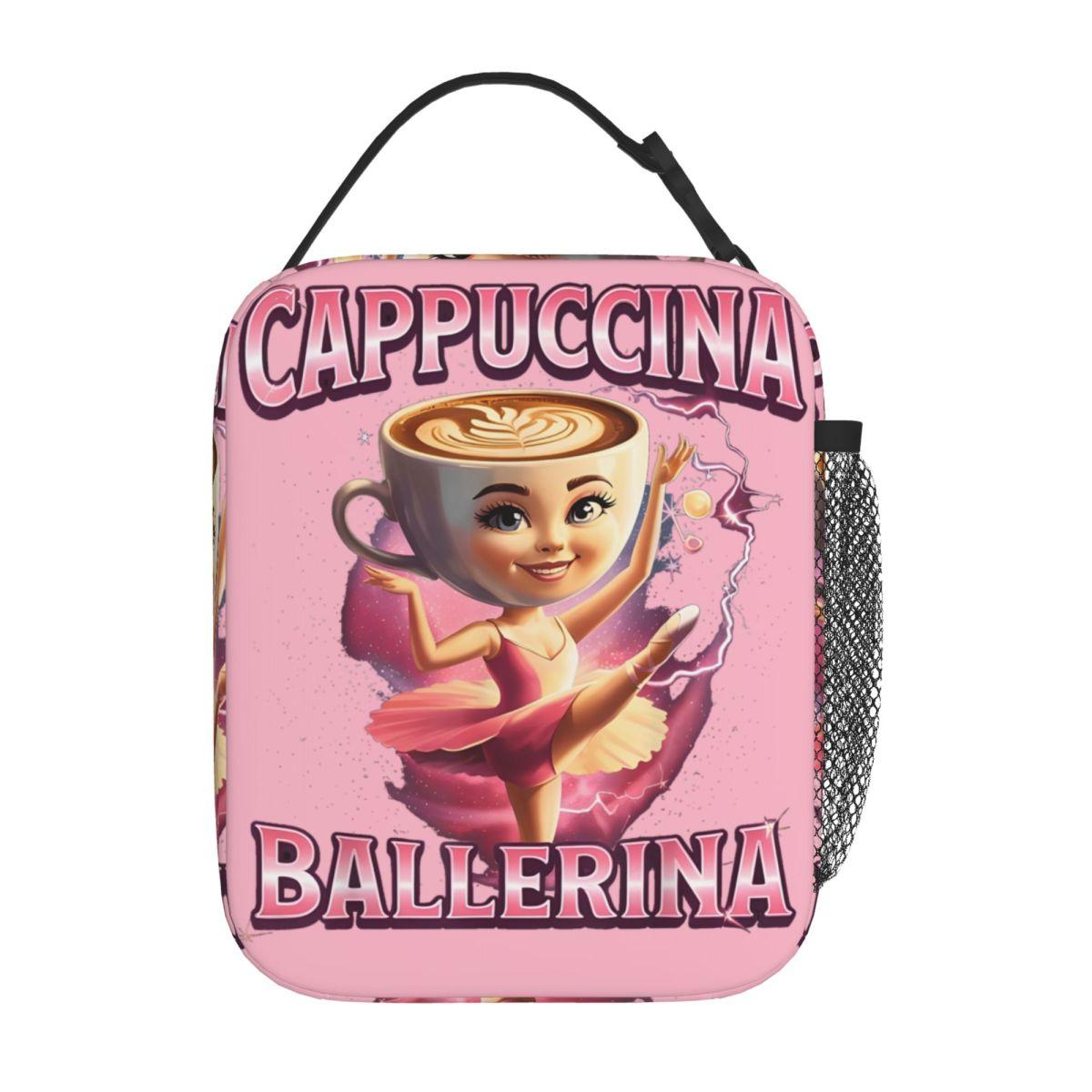 Ballerina Cappuccina Italiaans Hersenkronkel Meme Lunchtas Voor Vrouwen Lunchbox Koeltas Handige Oxford Thermische Tote Handtassen 11cmx21cmx26cm