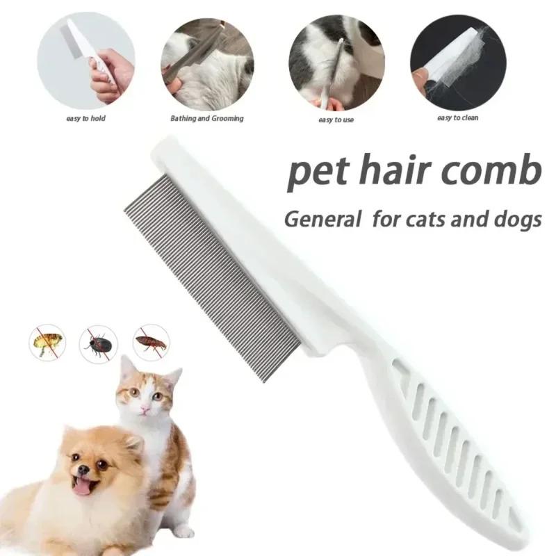Stainless Steel Pet Flea Comb for Cats and Dogs Professional Grooming Brush with Fine Teeth for Effective Flea Removal