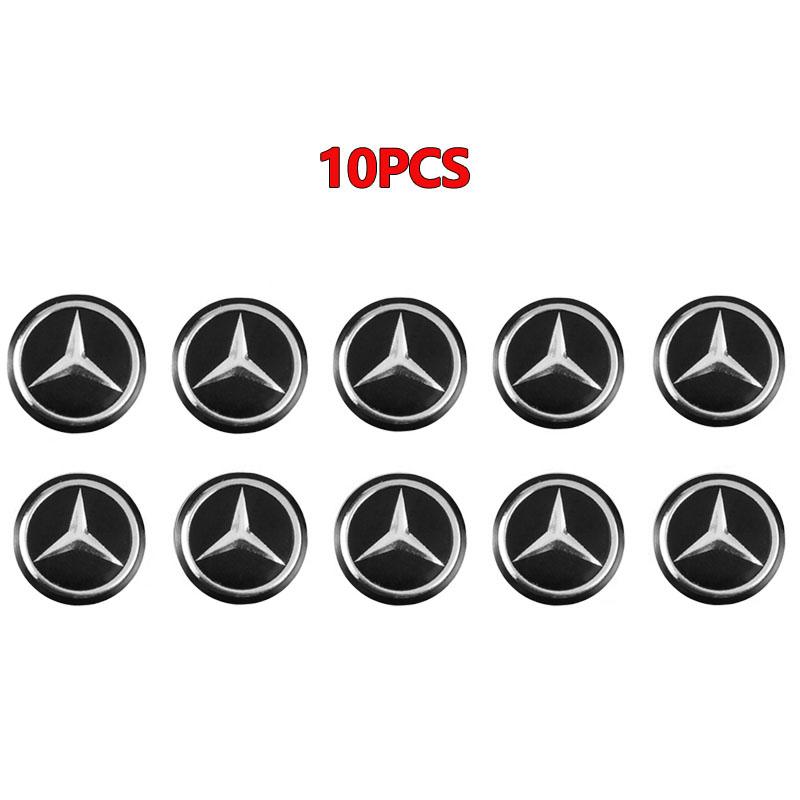 VFO1 5/10Pcs 14mm Car Key Emblem Stickers Auto Door Keyhole Logo Decals For Mercedes Benz AMG A/B/C/E/S Class GLE GLC GLK W206 W211