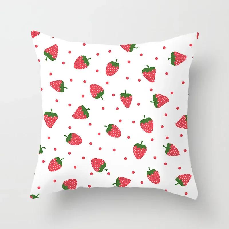 45*45 Fruit Cushion Cover For Wedding Decoration Pillow Case Avocado Orange Strawberry Print Home Decor Party