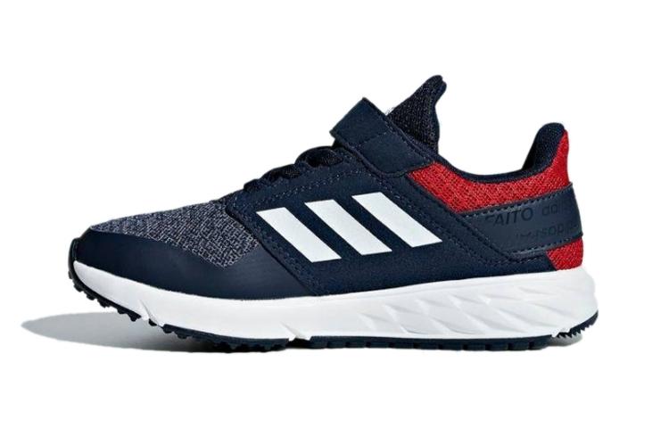 

Adidas Fortafaito El Fabric Slip Resistant Abrasion Resistant Low top Kids Running Shoes Blue White Red Kids F34122 28.5