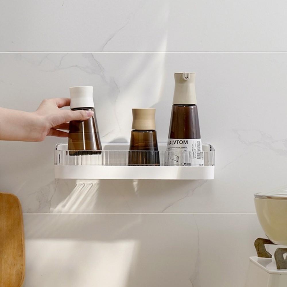 Plastic Bathroom Storage Rack Wall Mounted Bathroom Shelf Toiletries Holder  Shower