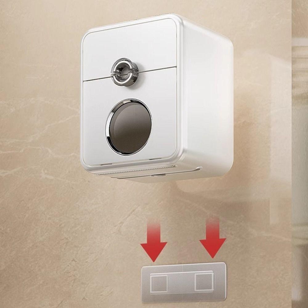 Punch Free Double Layer Tissue Box Plastic Paper Towel Box Toilet Paper Storage Box for Home