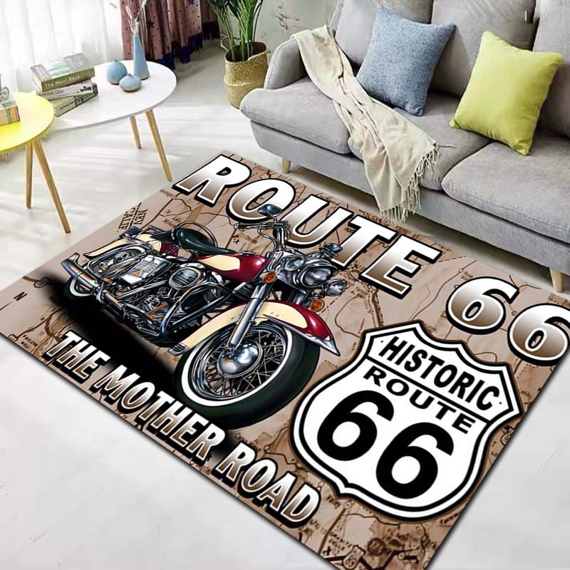 HD Vintage American History Route 66 Mother's Road Carpet Living Room Bedroom Home Decor Kitchen Bathroom Non Slip Carpet Gift