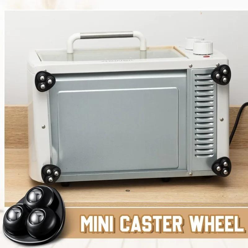 Mini Self Adhesive Caster Wheels Universal Stainless Steel Swivel Wheel 360° Rotation Pulley for Furniture Cabinet Trash