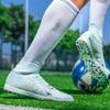 Men's/Women's Soccer Shoes Rubber Soft Sole Short Spikes Artificial Turf Indoor Competition Professional Children's Football Shoes
