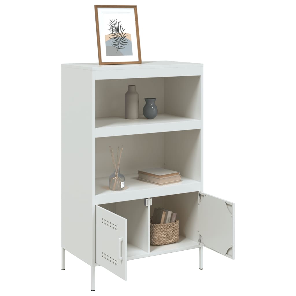 Highboard White 68 x 39 x 113 cm Steel
