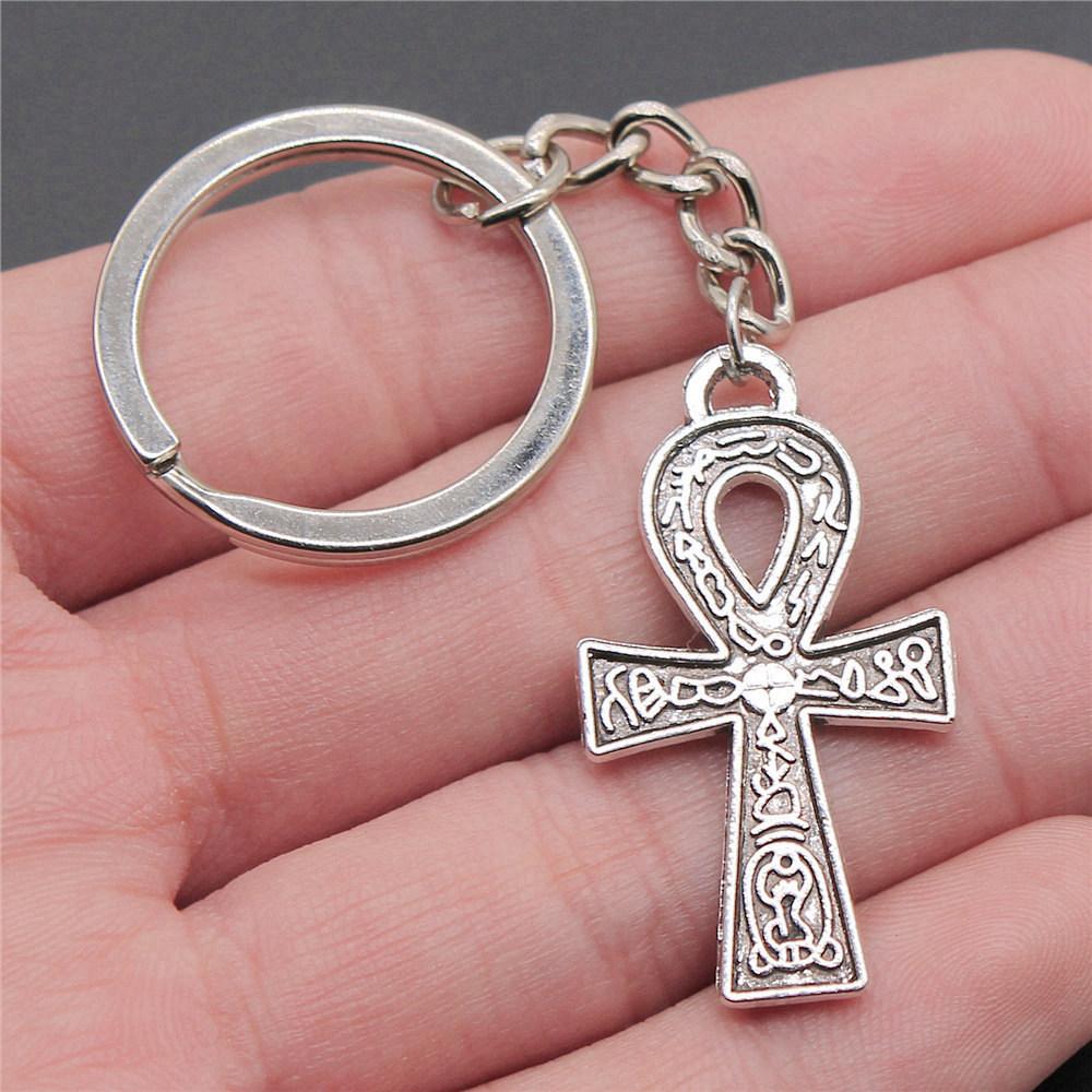 Cross Religious Amulet Keychain for Family Trendy Cute Fathers Day Gift Streetwear Key Organizer