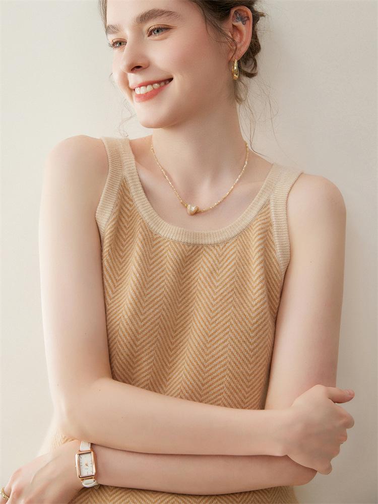 Cashmere Round Neck Camisole Knit Vest - Autumn/Winter Loose Fit Pullover