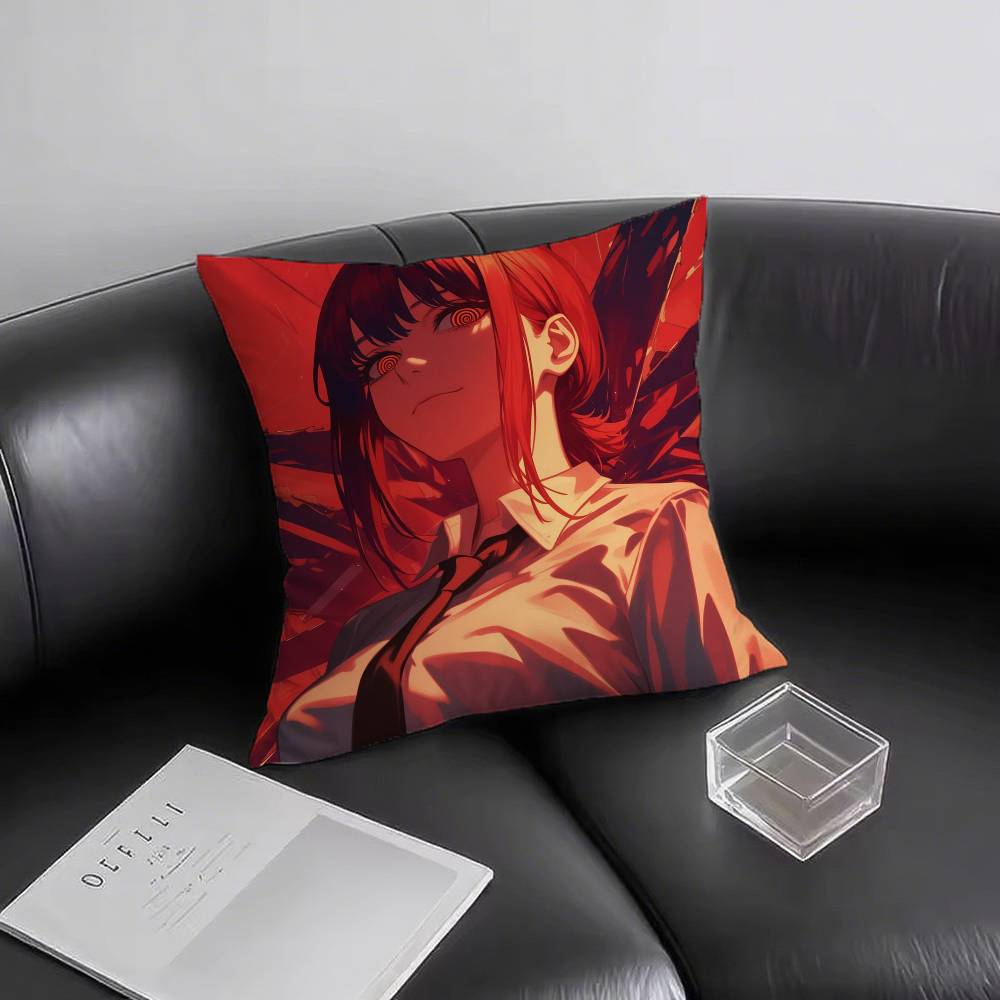 Makima Animation Chainsaw Man Pillow Case Sofa Cushion Cover Room Home Decoration