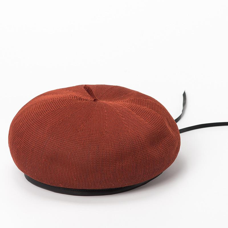 

Japanese Simple And Versatile Knitted Wool Beret Lady Cute College Socialite Lady Hat M（56-58cm） brick червоний колір