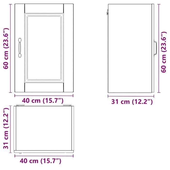 VidaXL Kitchen Wall Cabinet Porto Black Engineered Wood 854028